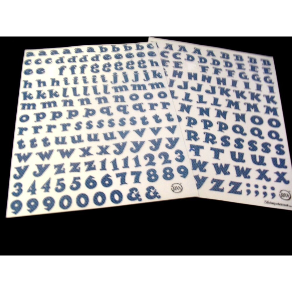 Stickopotamus Lot of 2 Large Blue Letters /Numbers Alphabet Sticker